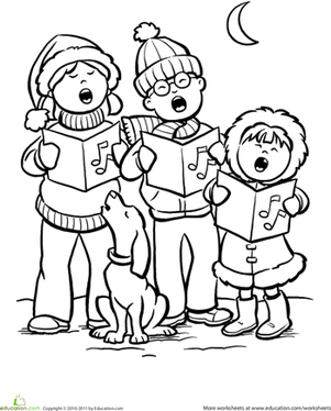Color The Carolers Worksheets, Music Classroom And Music Education 301x374 Color The Carolers Worksheets, Music Classroom And Music Education