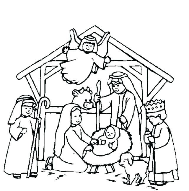 Pencil Of The Nativity Scene Coloring Pages