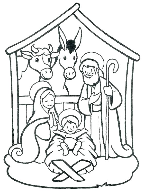 588x800 Nativity Coloring Pages Depiction Of Nativity Coloring Page