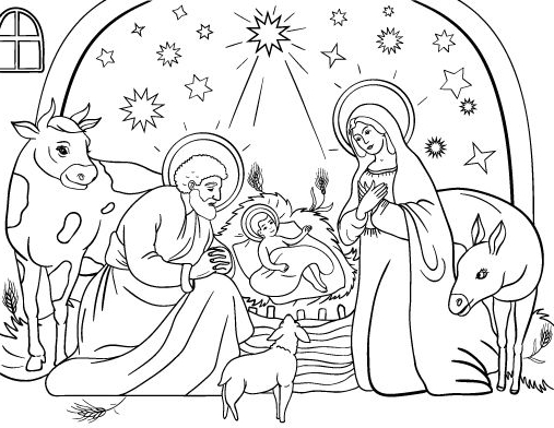 507x392 Printable Christmas Nativity Coloring Pages Info I On Nativity