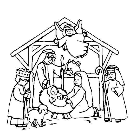 540x546 Nativity Scene Coloring Pages Free Kids Crafts