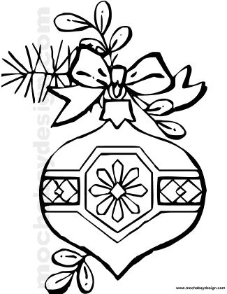 325x420 Printable Christmas Ornament Coloring Page