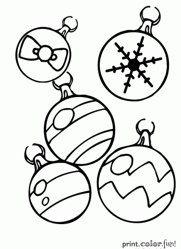 363x500 Christmas Ornaments Coloring Page
