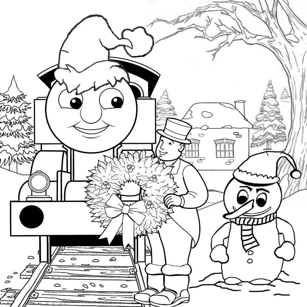 Thomas Marry Christmas Party Coloring Pages 1000x1000 Thomas Marry Christmas Party Coloring Pages
