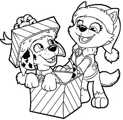 245x239 Paw Patrol Christmas Coloring Pages