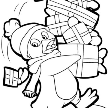 360x360 Christmas Penguin Coloring Pages Clipart Panda