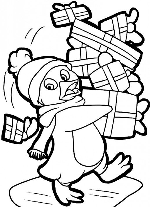 518x713 Christmas Penguin Coloring Pages Unique Christmas Penguin Coloring