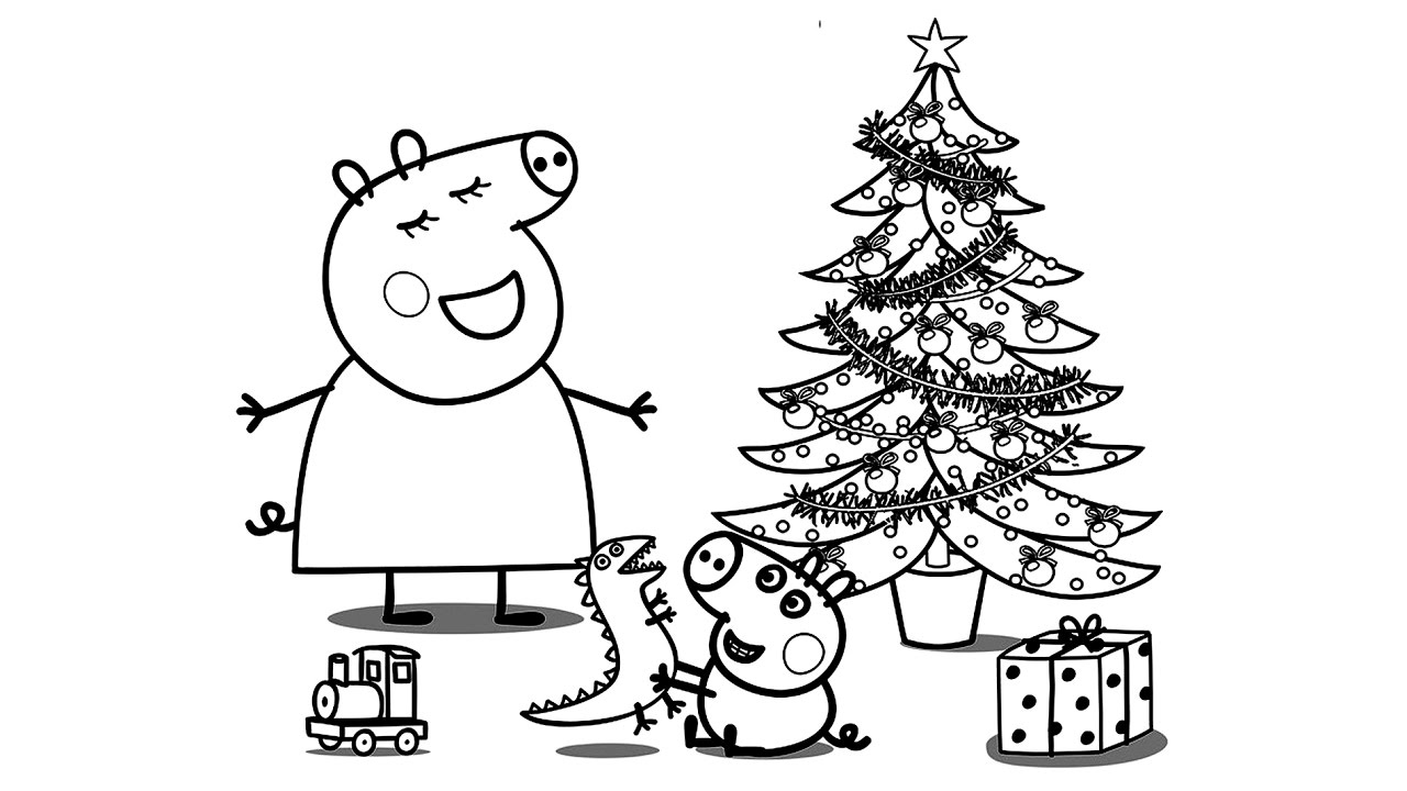 Peppa Pig Christmas Coloring Book Pages For Kids Learn Colours Art 1280x720 Peppa Pig Christmas Coloring Book Pages For Kids Learn Colours Art