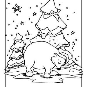 Polar Bear Coloring Pages For Christmas 300x300 Polar Bear Coloring Pages For Christmas