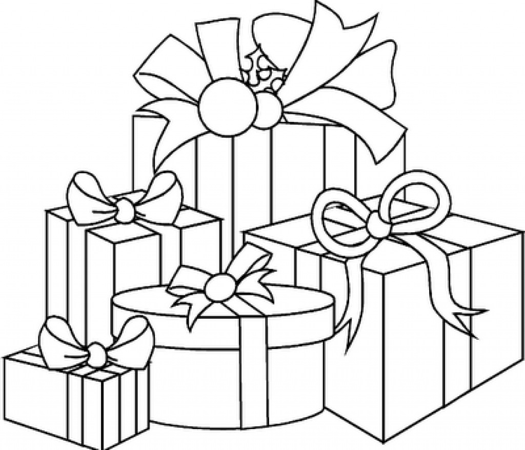 1024x878 Gift Coloring Page For Christmas Present Pages