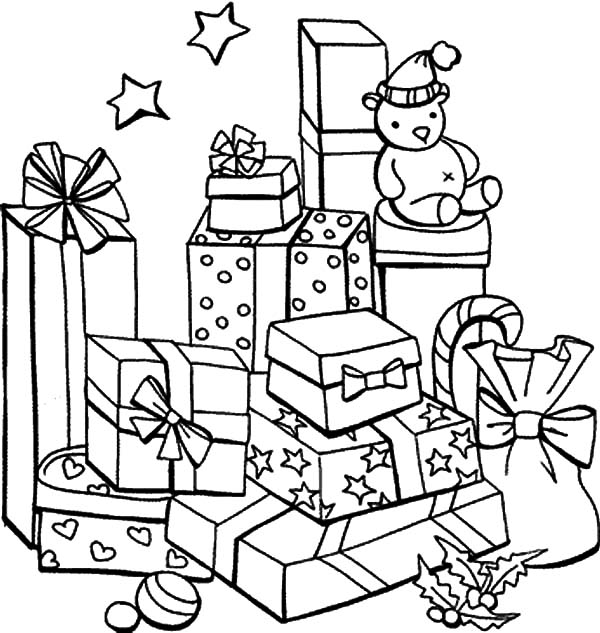 600x633 Printable Coloring Pages Christmas Presents Coloring Pages