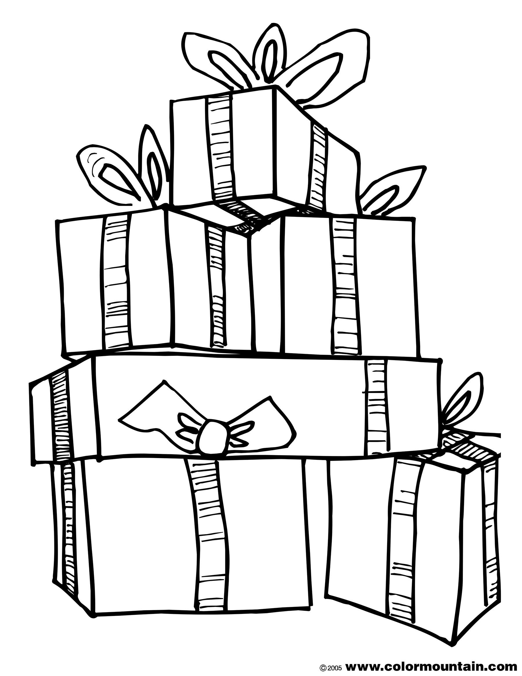 1800x2329 Christmas Present Coloring Sheet