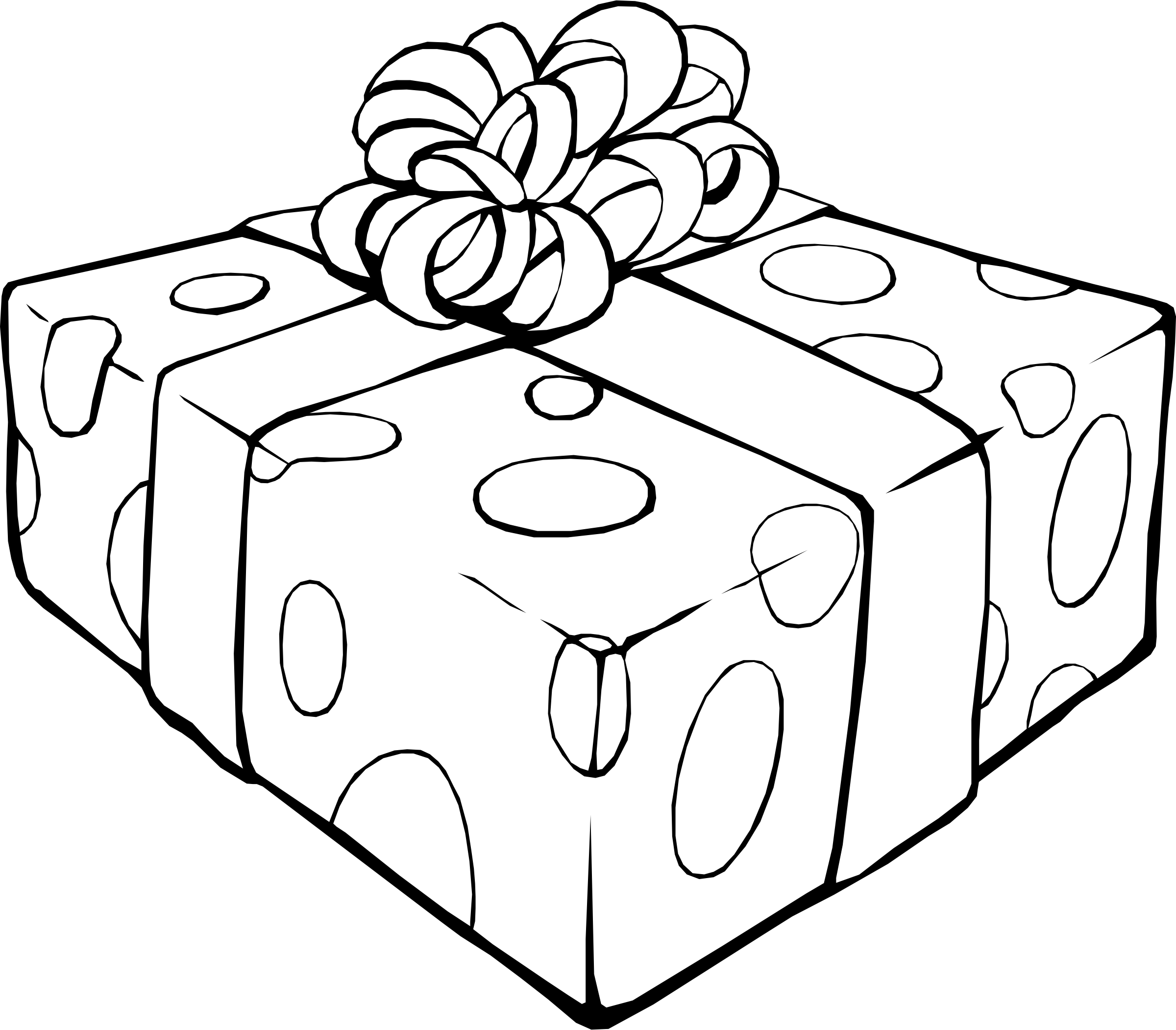 2400x2102 Big Christmas Presents Coloring Page Preschool Fancy Present Free