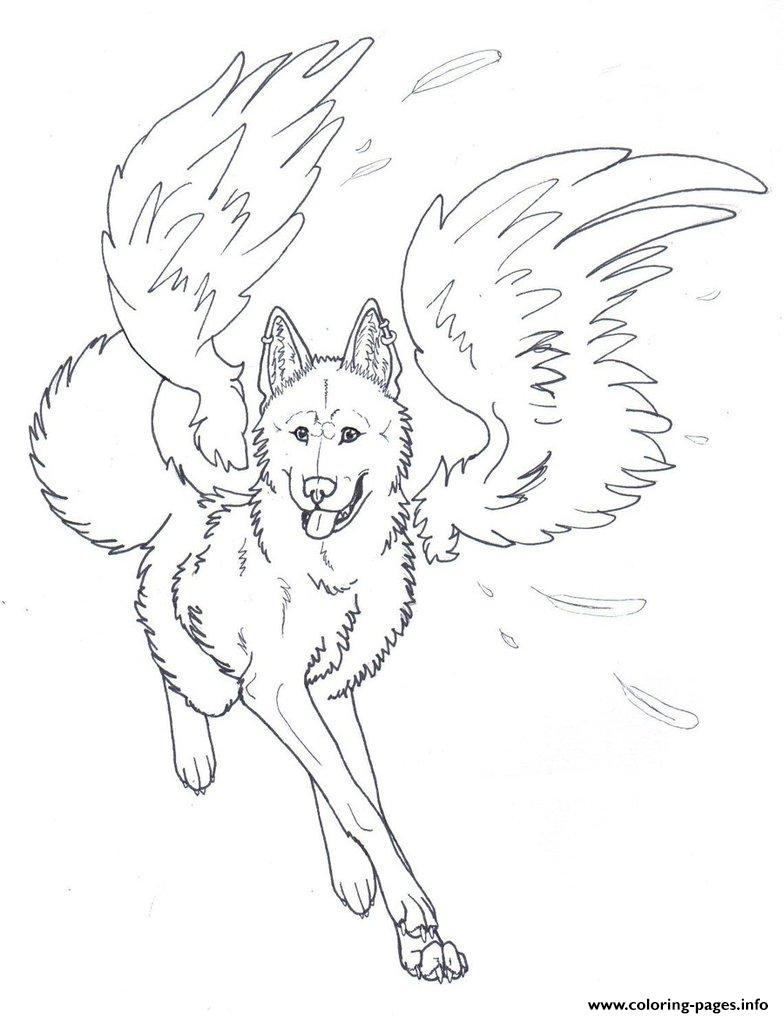 Winged Wolf Angel Coloring Pages Printable Sheets For Kids Pdf 784x1018 Winged Wolf Angel Coloring Pages Printable Sheets For Kids Pdf