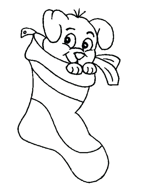 600x798 Christmas Puppy Coloring Pages A Cute Little Puppy On Stocking