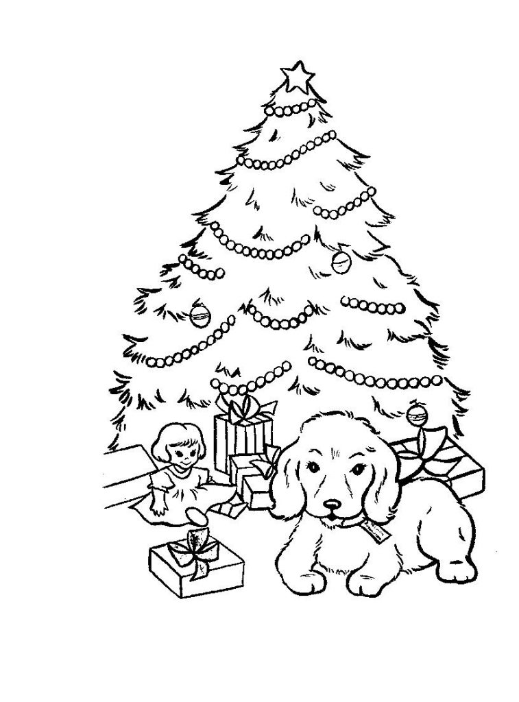 757x1024 Puppy Christmas Coloring Pages