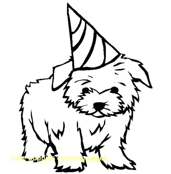 600x612 Puppy Coloring Pages To Print Puppy Coloring Pages Printable Cute