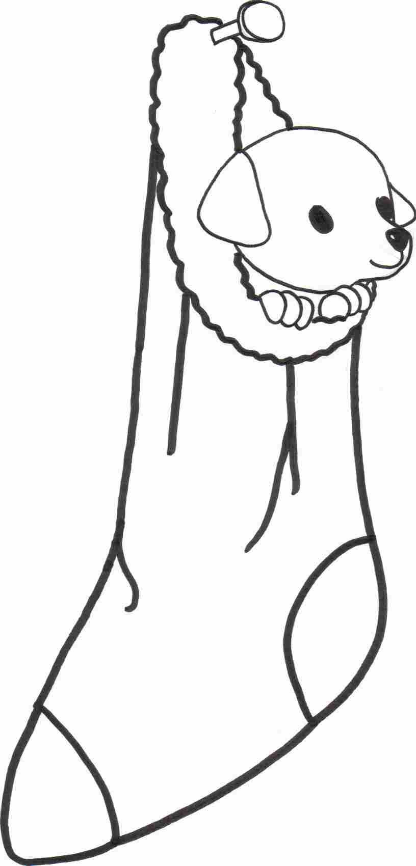 816x1700 Puppy Stockings Coloring Sheet Christmas Color