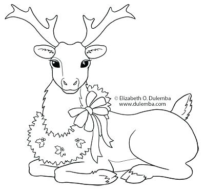 Christmas Reindeer Coloring Pages 400x370 Christmas Reindeer Coloring Pages