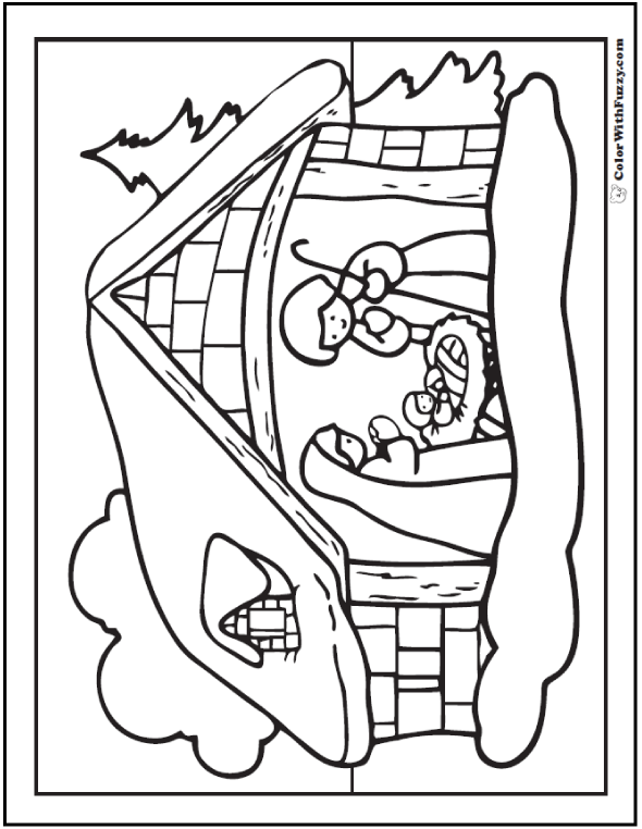 Christmas Scene Coloring Pages