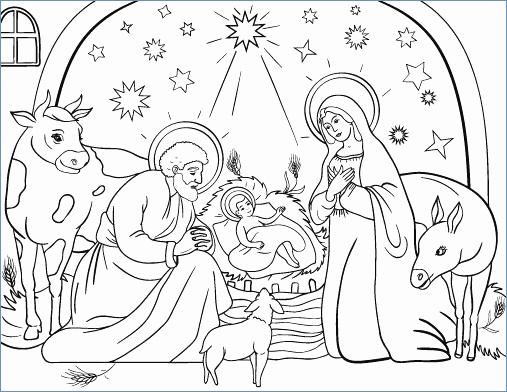 507x392 Free Printable Nativity Scene Coloring Pages Lovely Free Printable