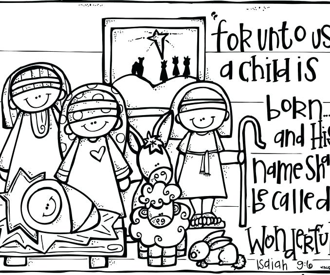 678x564 Christmas Nativity Coloring Sheets