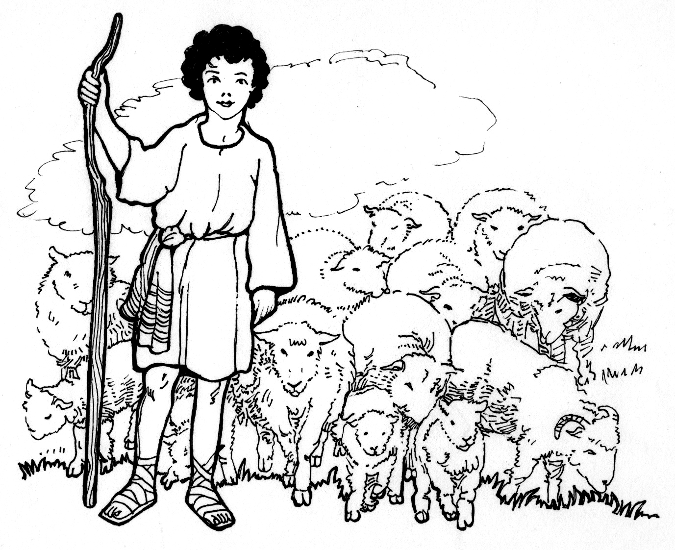 David The Shepherd Boy Coloring Page Download 1377x1122 David The Shepherd Boy Coloring Page Download