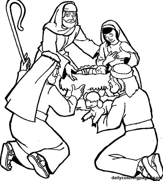 Christmas Shepherd's Coloring Page 630x697 Christmas Shepherd's Coloring Page