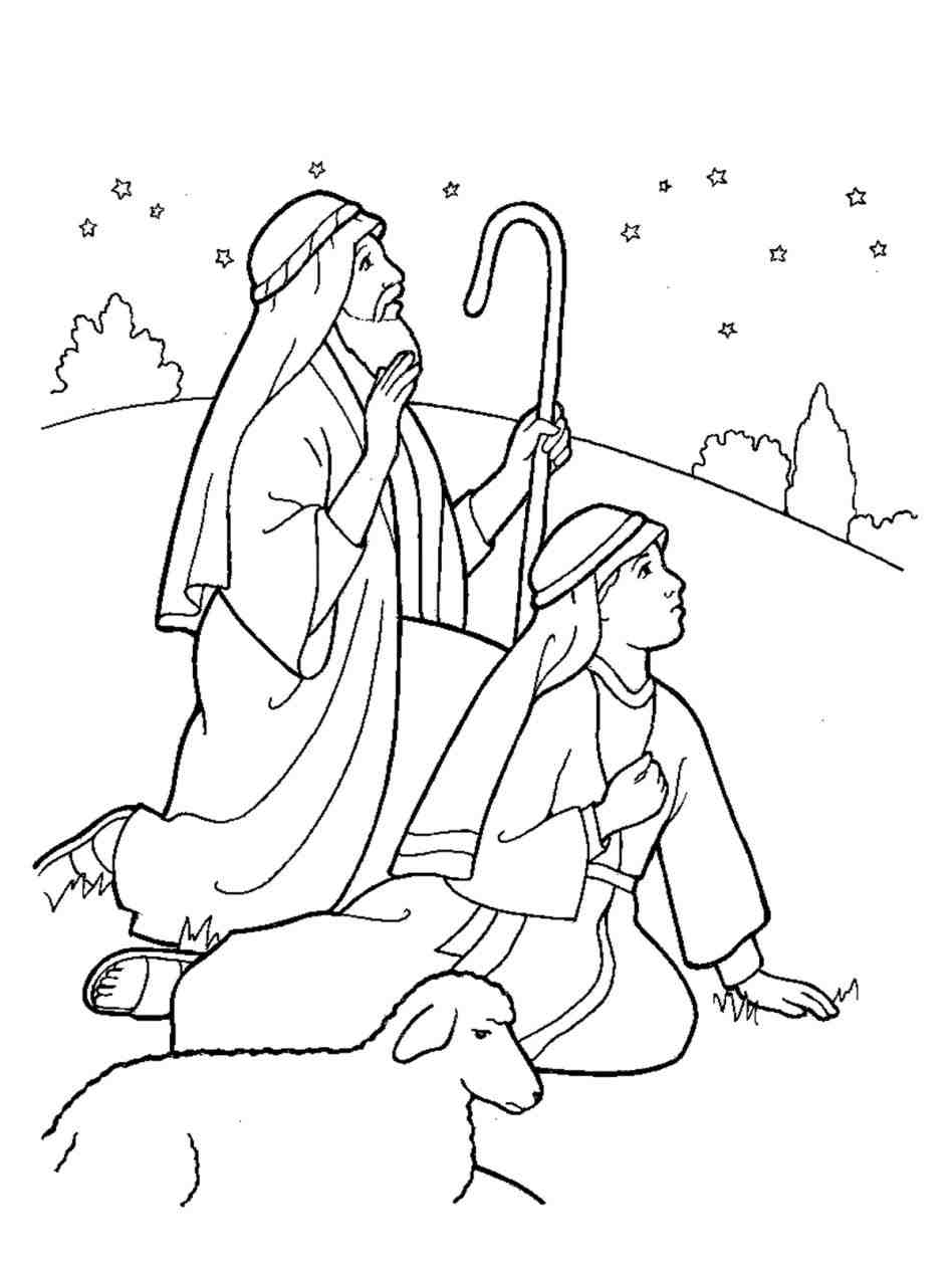 Christmas Shepherd Coloring Page at GetColorings.com | Free printable ...