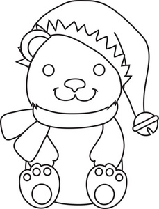 229x300 Christmas Sleigh Coloring Pages Free Teddy Bear Clipart Image