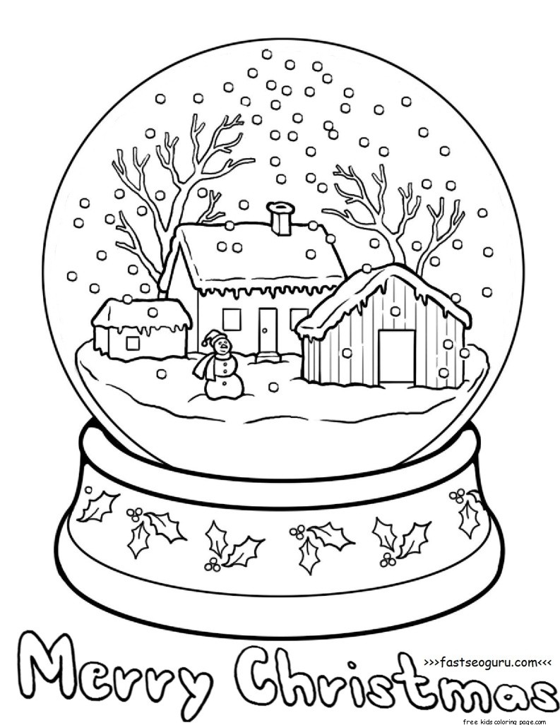 793x1027 Printable Christmas Snow Globe Coloring Pages