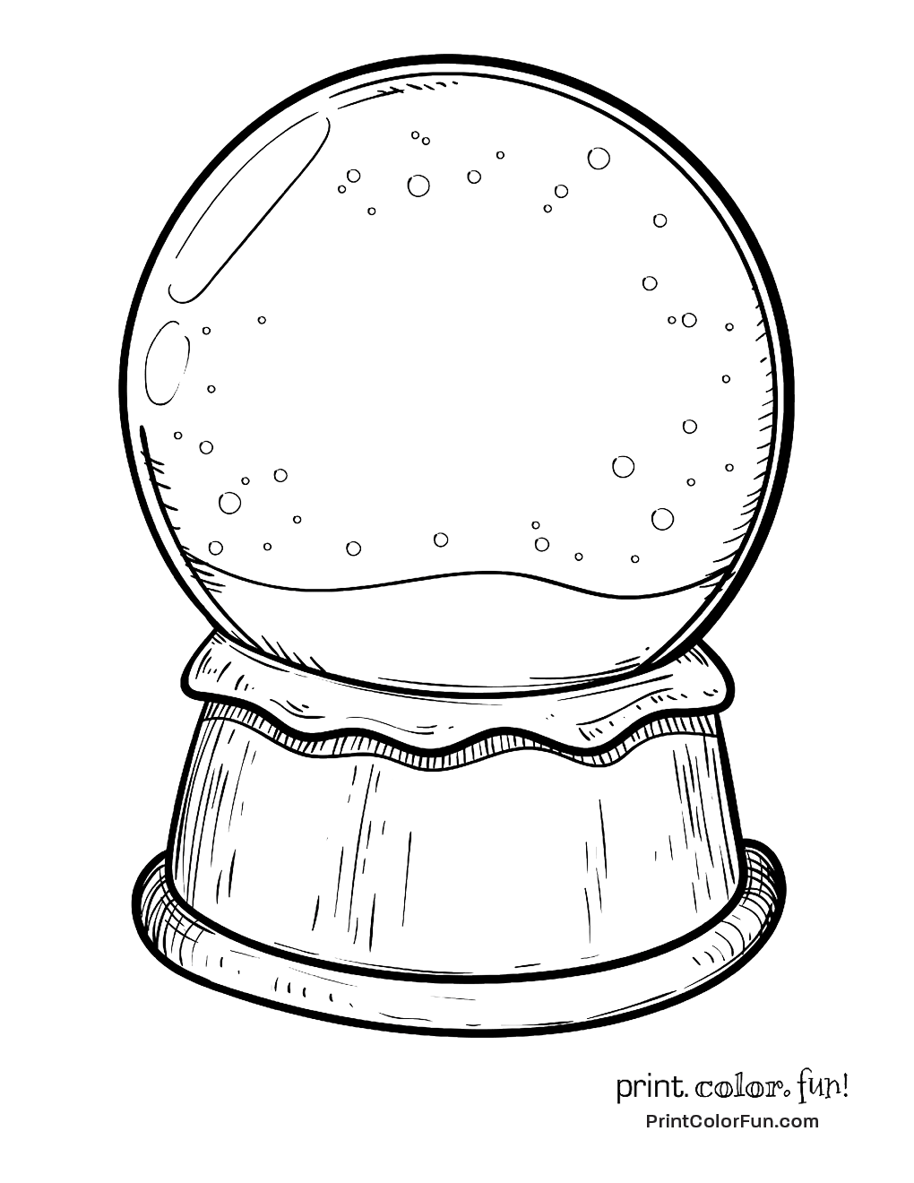1020x1320 Blank Snow Globe Coloring Page