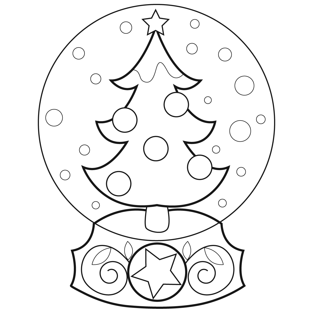 1200x1200 Christmas Snow Globes Coloring Pages