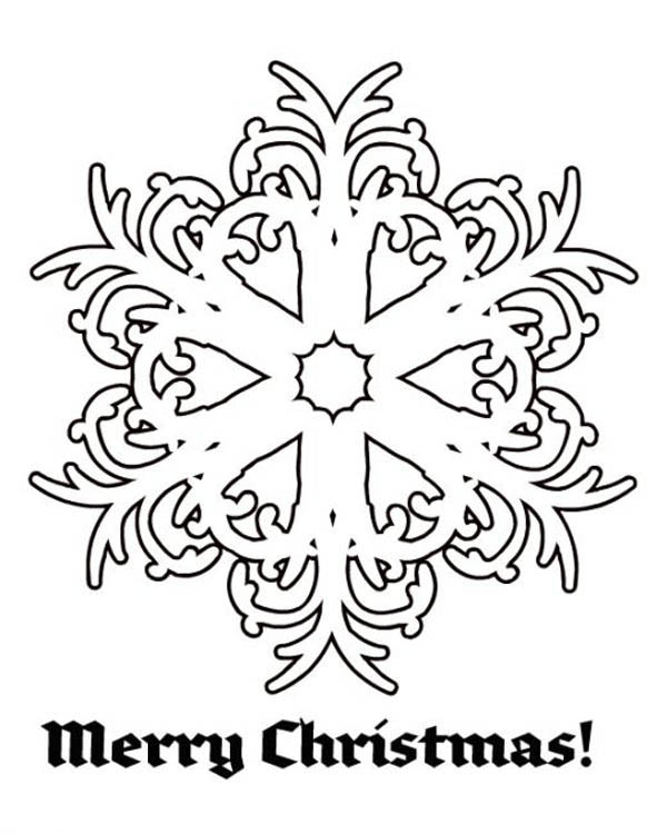 600x750 Merry Christmas Snowflakes Coloring Page