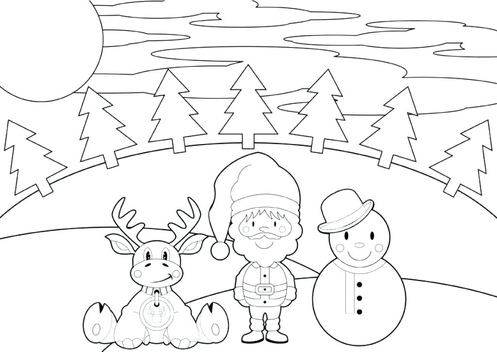 1024x725 Christmas Snowman Coloring Pages Free And Printable Coloring Page