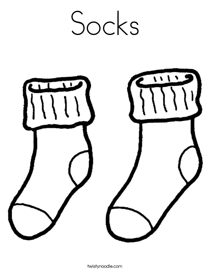 685x886 Socks Coloring Page