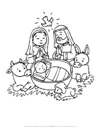 Christmas Stable Coloring Page at GetColorings.com | Free printable ...