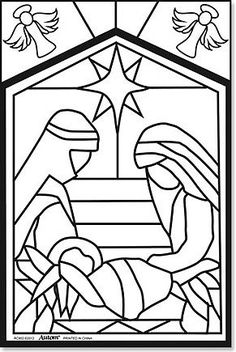 236x352 Nativity Coloring Page
