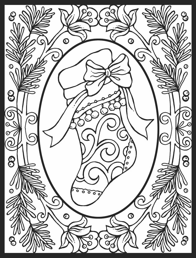 630x830 A Crowe's Gathering Christmas Stocking Free Coloring Page