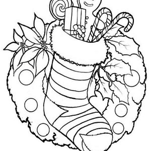 300x300 A Cute Little Puppy On Christmas Stocking Coloring Page A Cute