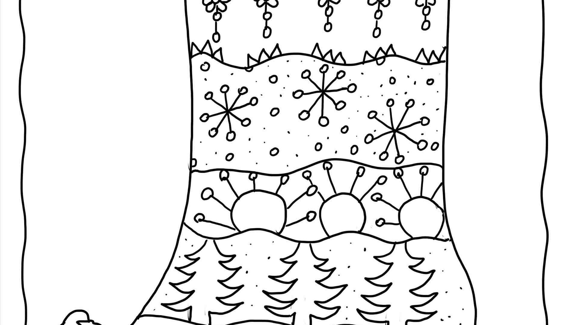 Christmas Stocking Coloring Pages Pattern. Pictures Of Christmas 1899x1080 Christmas Stocking Coloring Pages Pattern. Pictures Of Christmas