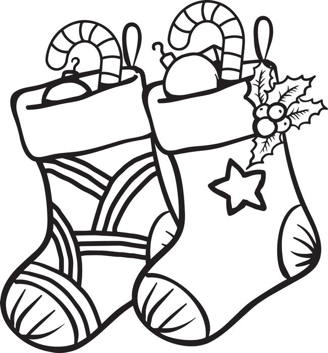 650x700 Christmas Stocking Coloring Page Little Teddy Bear In Christmas