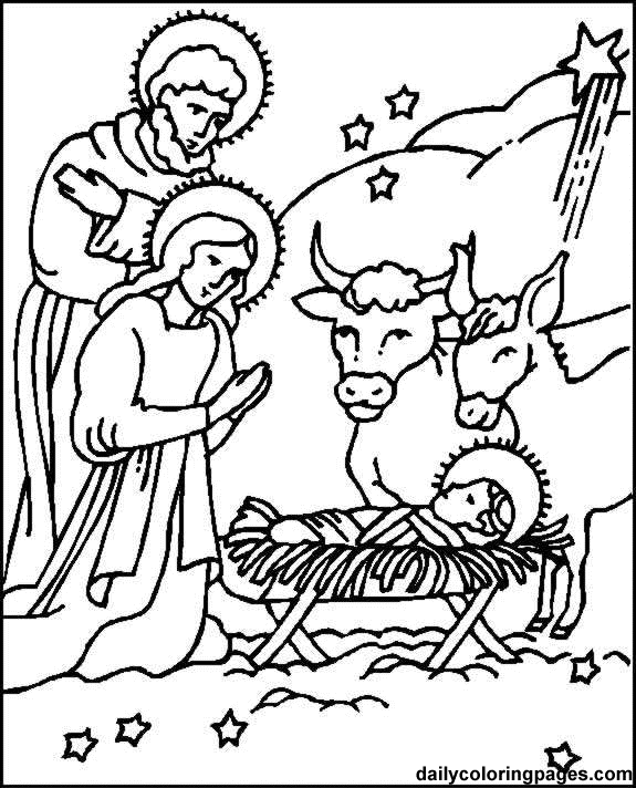 Christmas Story Nativity Scene Coloring Page Coloring Page 575x712 Christmas Story Nativity Scene Coloring Page Coloring Page
