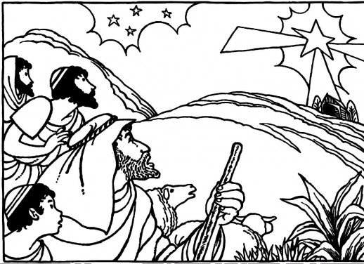 Bible Christmas Story The Coming Of Savior Coloring Pages 518x376 Bible Christmas Story The Coming Of Savior Coloring Pages