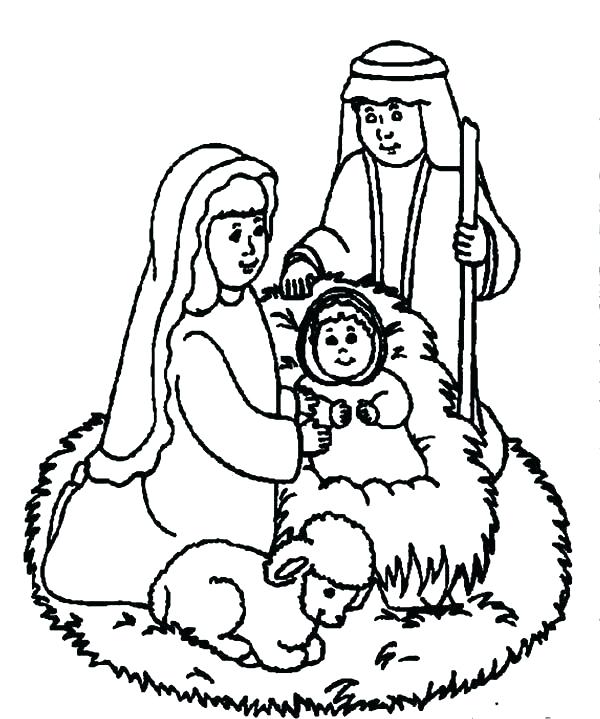 600x719 Christmas Bible Story Coloring Sheets Free Nativity Pages