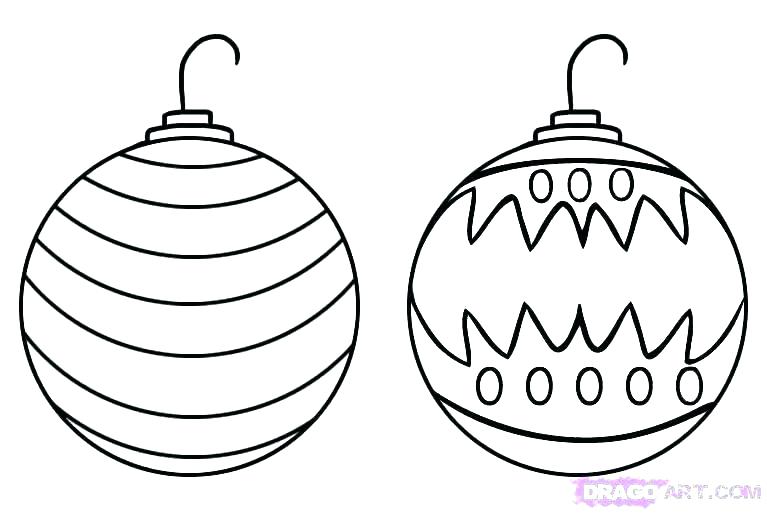 767x514 Christmas Ornament Coloring Page Cut Out Free Tree Ornaments Pages