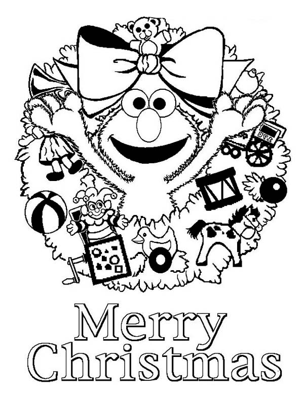 Happy Merry Christmas From Elmo On Christmas Coloring Page Color 600x785 Happy Merry Christmas From Elmo On Christmas Coloring Page Color