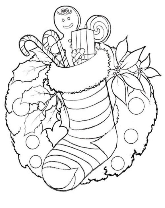 5 Christmas Flowers Coloring Pages Merry Christmas 580x731 5 Christmas Flowers Coloring Pages Merry Christmas