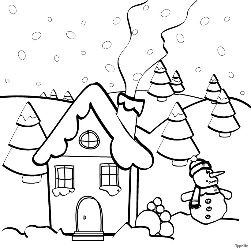 Christmas House Coloring Pages 820x820 Christmas House Coloring Pages