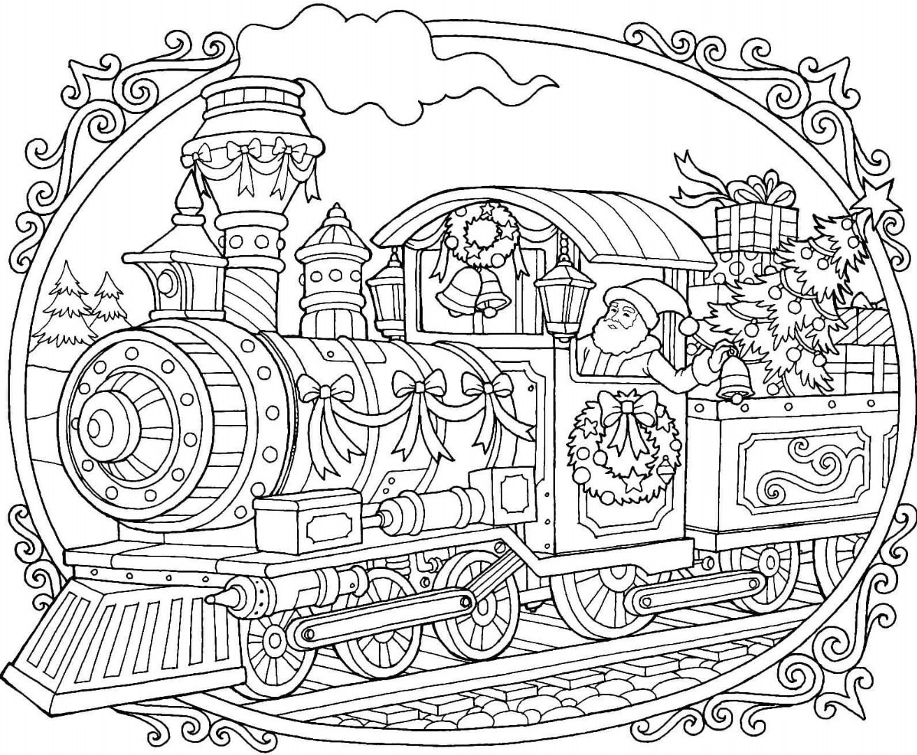 Christmas Train Coloring Page Coloring Pages 1312x1080 Christmas Train Coloring Page Coloring Pages